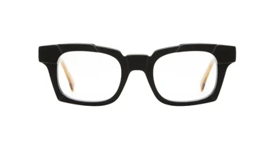 Kuboraum Eyeglasses In Matte Black, Transparentcamel