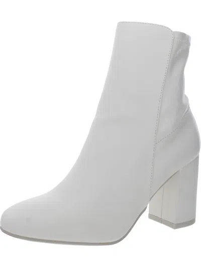 Mia Kymi Womens Faux Leather Booties In White