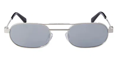 Off-white Vaiden Oval-frame Sunglasses In Silver