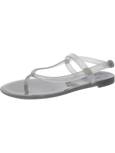 Stuart Weitzman Womens Buckle Man Made Jelly Sandals In Gray
