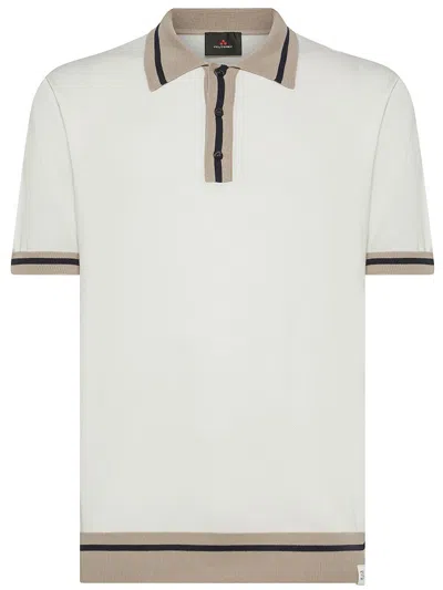 Peuterey Cotton Polo With Contrast Trims In White