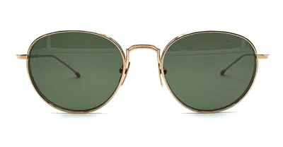 Thom Browne Round - Gold Sunglasses In Silver