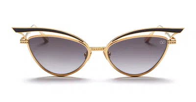 Valentino Sunglasses In Black, Gold