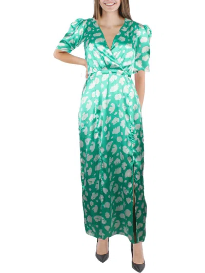 French Connection Aimee Womens Printed Long Maxi Dress In Green