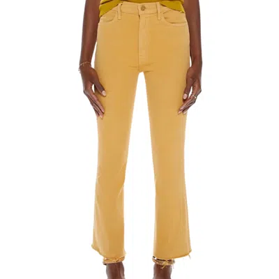 Mother The Hustler Ankle Fray Jean In Tinsel In Yellow