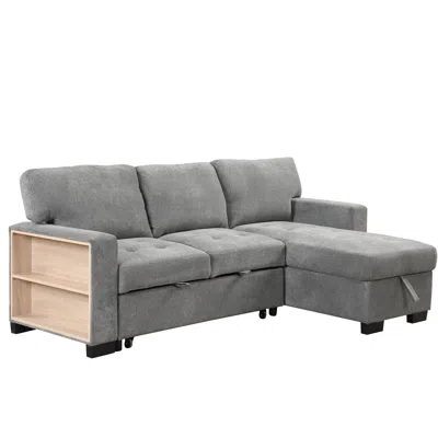 Simplie Fun Stylish And Functional Light Chaise Lounge Sectional In Gray