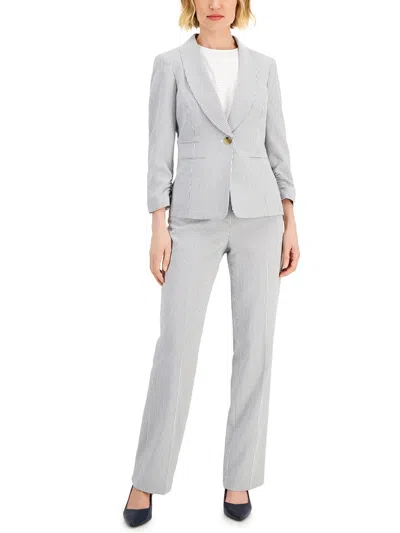 Le Suit Petites Womens 2 Pc Office Wear One-button Suit In White