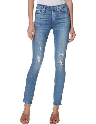 Paige Hoxton Ankle Peg Skinny Jeans In Kayson Distressed In Blue