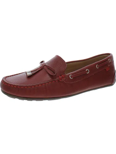 Marc Joseph Coney Island Womens Leather Loafers In Red