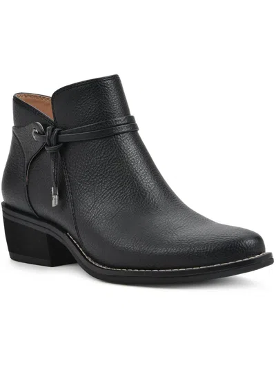 White Mountain Althorn Womens Manmade Ankle Boots In Black