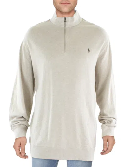 Polo Ralph Lauren Big & Tall Mens 1/4 Zip Pullover Sweatshirt In Beige