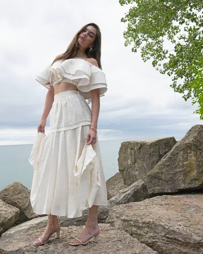Vasiliki Women's Eliza Ruffle Skirt In White