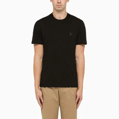 Golden Goose T-shirt Star Collection In Black