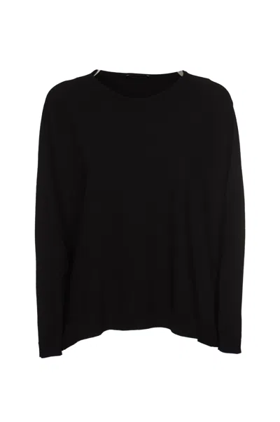 Roberto Collina Round Neck Rib Sweater In Black