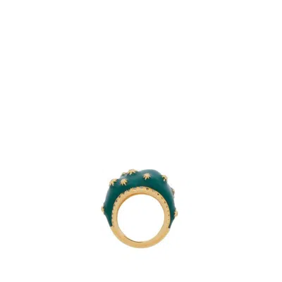 Zimmermann Women's Pebble 20k-gold-plated, Enamel & Cubic Zirconia Ring In Green