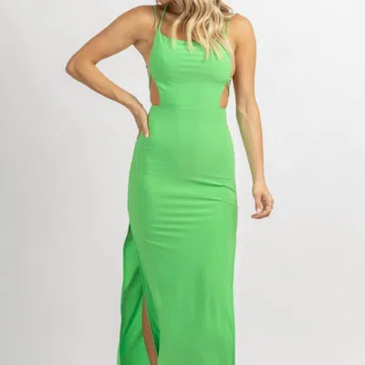Olivaceous Envy Strappy Back Maxi Dress In Green