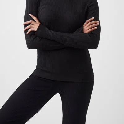 French Connection Talie Modal Jersey High Neck Top In Black