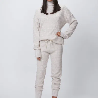 Varley Florence Sweatpant In Neutral Knit In White