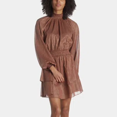Lost + Wander Downtown Lights Mini Dress In Brown Gold