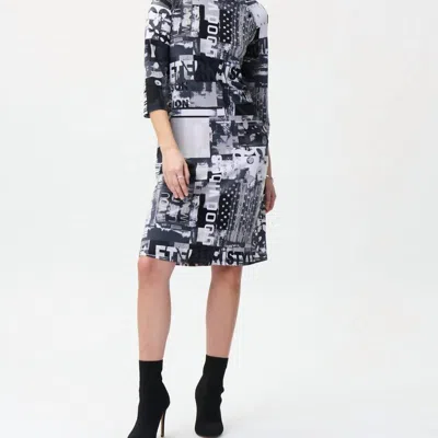 Joseph Ribkoff Print Dress In White/gray/multi