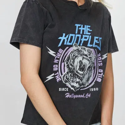The Kooples Cotton Guitar Print T-shirt In Black