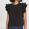 Goldie Ruffle Sleeve Sweatshirt In Black