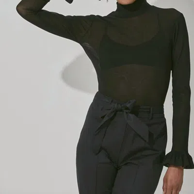 Cleobella Melanie Semi-sheer Mesh Bodysuit In Black