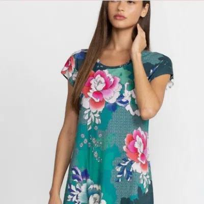 Johnny Was Tura Cap Sleeve Dress In Mti In Blue