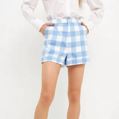 English Factory Gingham Shorts In Blue