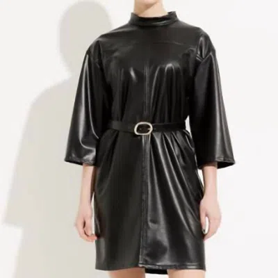 Joseph Ribkoff Vegan Leather Dress In Black