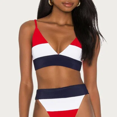 Beach Riot Alexis Bikini Bottom In Red/white/blue