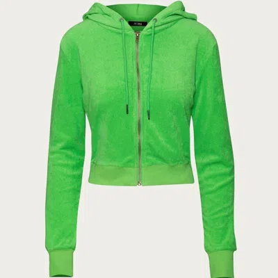 Afrm Bolton Terry Jacket In Bright Green