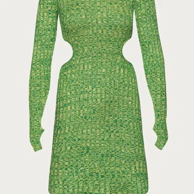 Afrm Dove Mini Dress In Marled Green
