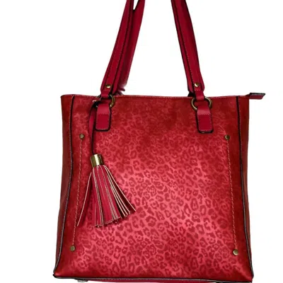Simply Noelle Leopard Shoulder Bag In Red