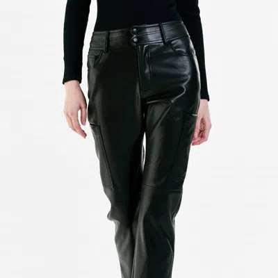 Dear John Denim Women's Brooklyn Slim Straight Crop Leather Pants In Black