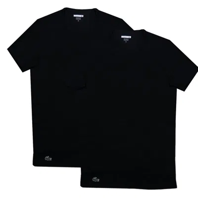 Lacoste Men's 2-pack Colours Cotton Stretch Crew T-shirt, Black
