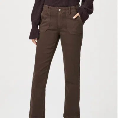 Paige Mayslie Straight Ankle Pant In Rich Chocolate In Brown