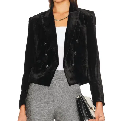 L Agence Brooke Double Breasted Crop Blazer In Black