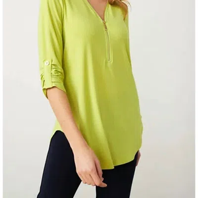 Joseph Ribkoff Ruched Sleeve Detail Tunic In Lime Green