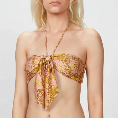 Adriana Degreas Seashell Halterneck Bikini Set In Pink