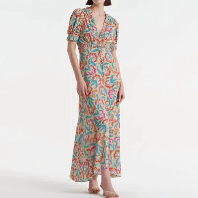 Saloni Lea Paisley-print Maxi Dress In Brown