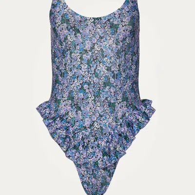 Beach Riot Willow One Piece In Ditsy Lilac In Blue