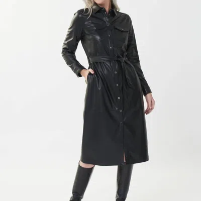 Joseph Ribkoff Faux Leather Dress In Black