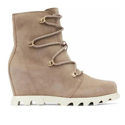 Sorel Joan Of Artctic Wedge Iii Lace Boots In Omega Taupe, Chalk In Brown