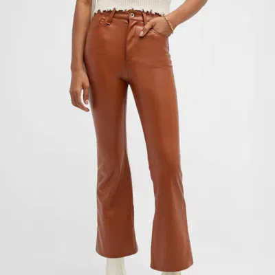 Rag & Bone Casey Faux Leather Flare Pants In Putty Brown