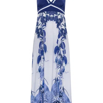 Carolina K Women's Eterna Star Printed Plunge Maxi Dress In Blue