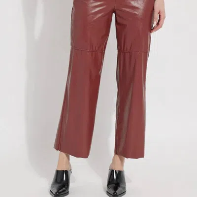 Lyssé Aimee Vegan Leather Pant In Auburn In Red