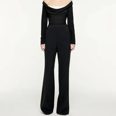 Roland Mouret Long Sleeve Stretch Cady Top In Black