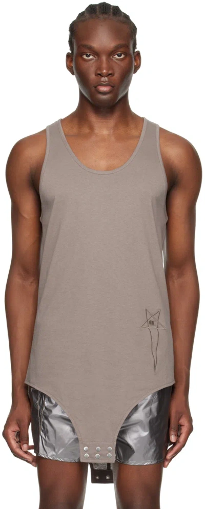 Rick Owens Gray Champion Edition Basketball Tank Top In 34 Dust