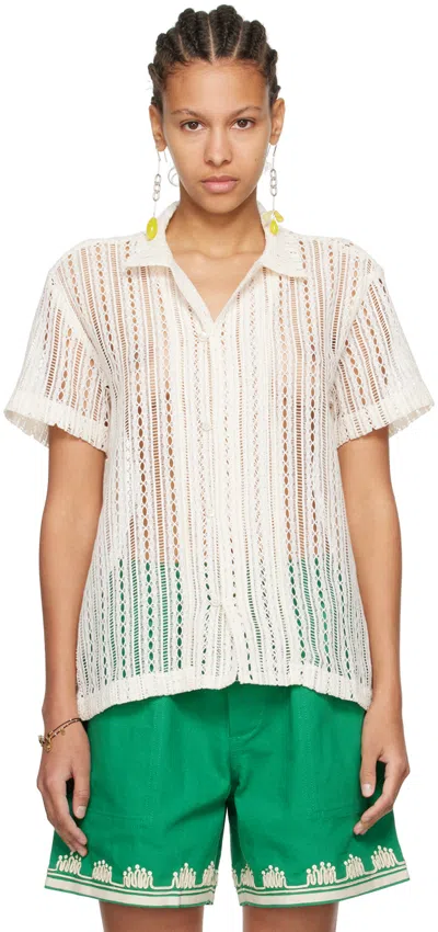 Bode Off-white Meandering Shirt In Natrl Natural
